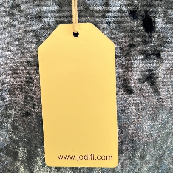 JODIFL SMALL VELVET-FEEL LONG SLEEVED BLOUSE with SHEER BACKSIDE STRIP BLUE NEW - Picture 5 of 11